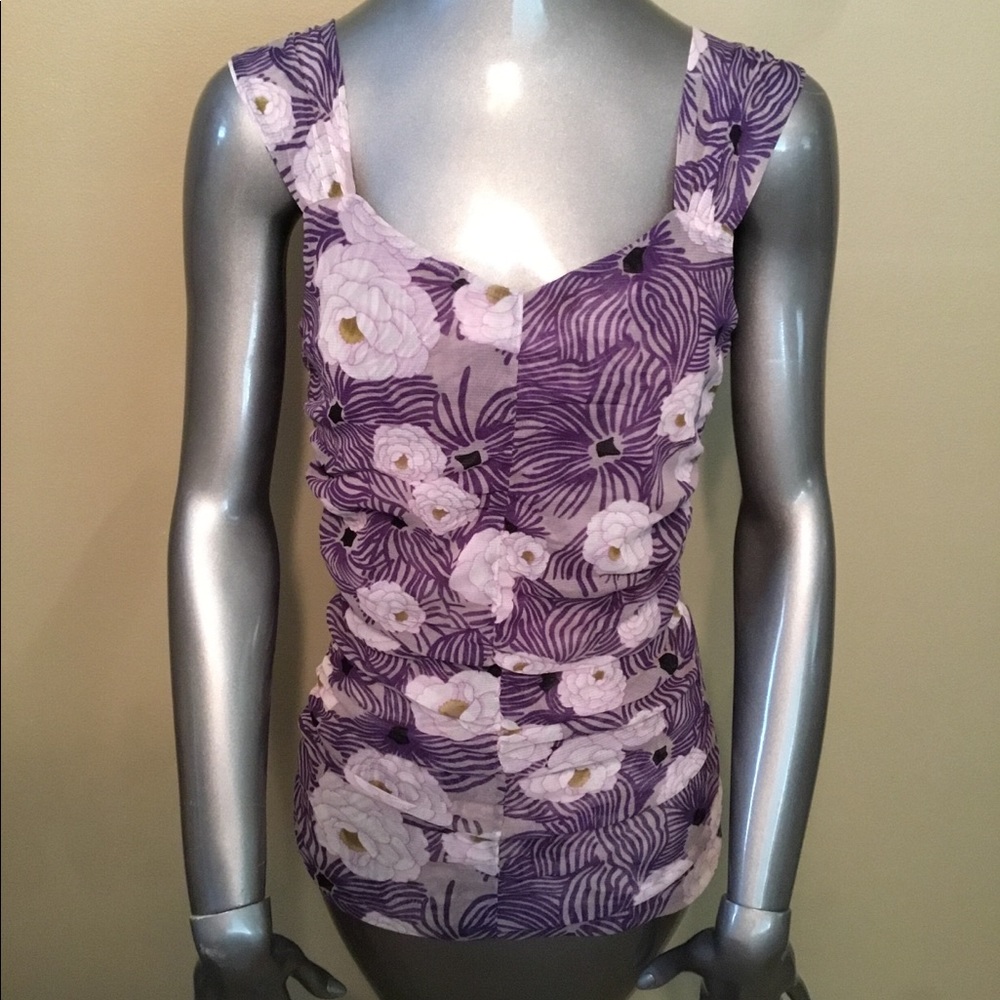 Classiques  Entier purple floral blouse top